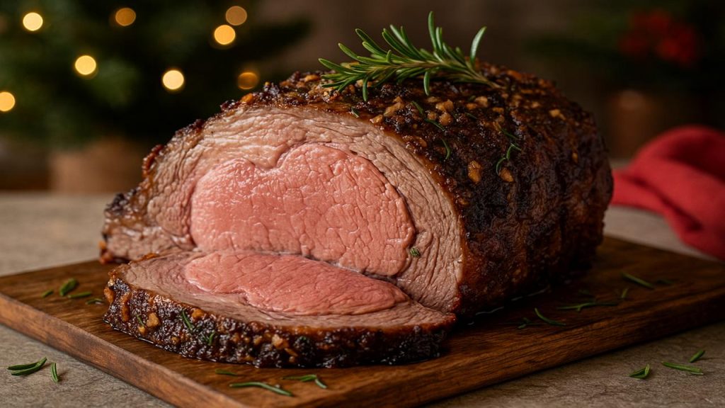 Perfect Prime Rib Roast with Garlic and Rosemary for Christmas